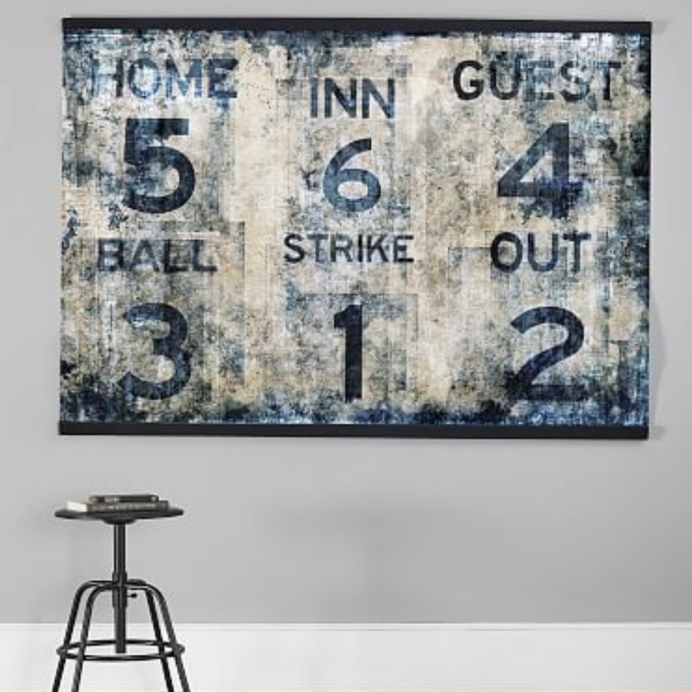 Baseball Scoreboard Sports Wall Mural 4x6